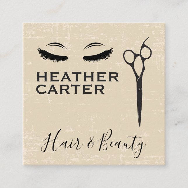 Carte De Rendez-vous Cosmétologue | Eyelash Salon Shears (Devant)