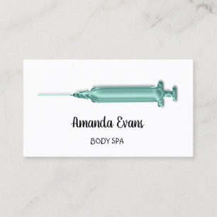 Carte De Rendez-vous Cosmetologue Syringe Botox Injection Aqua Turquois
