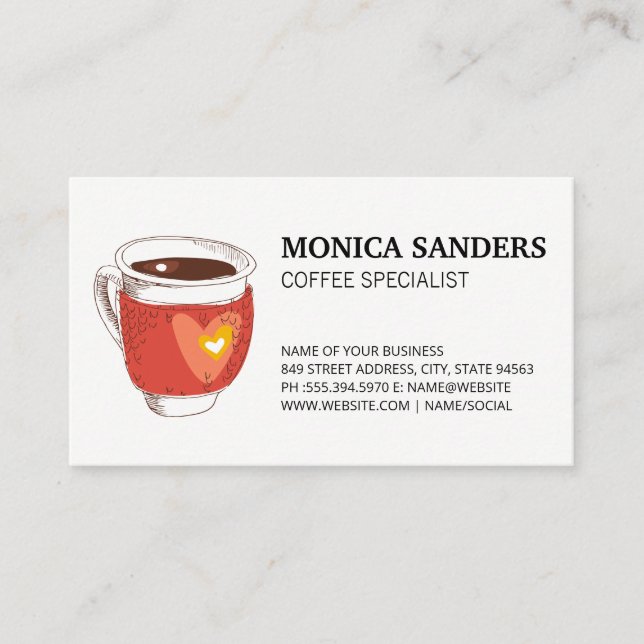 Carte De Rendez-vous Croquis de coupe en papier | Barista (Devant)
