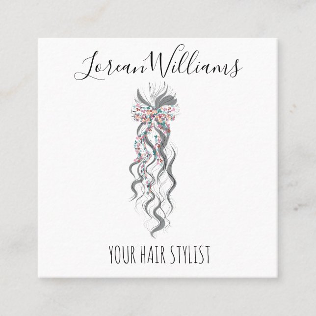 Carte De Rendez-vous Cute Pastel Bride Wavy Coiffeuse Salon de coiffure (Devant)