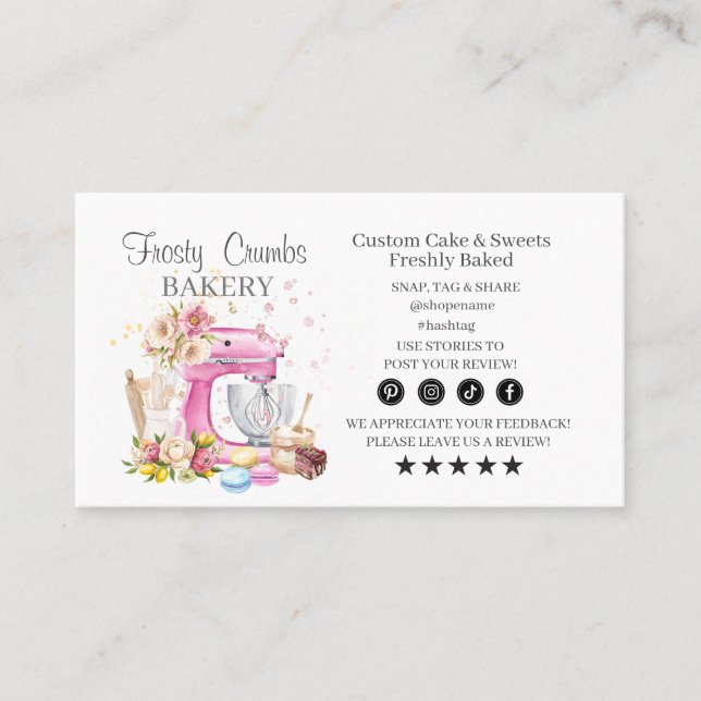 Carte de rendez-vous d'affaires de boulangerie (Devant)