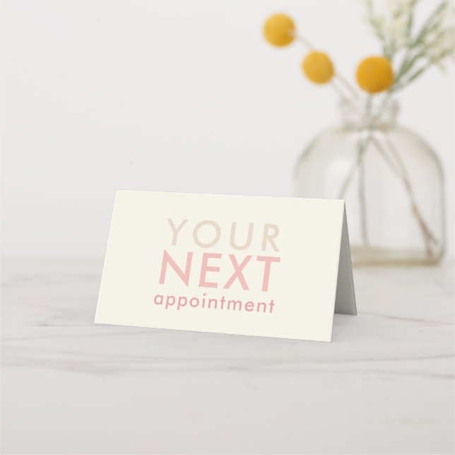 Carte de rendez-vous de base minimale en blanc et  (Devant)