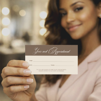 Carte de rendez-vous de beauté beige neutre minima
