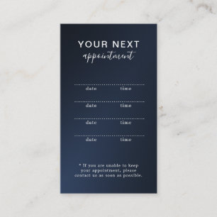 Carte de rendez-vous de beauté bleu marine simple