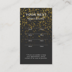Carte de rendez-vous de beauté élégante noire et o