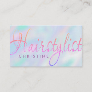 carte de rendez-vous de coiffure fausse iridescent