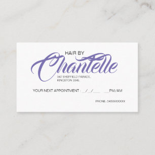 Carte de Rendez-vous de Coiffure Violet