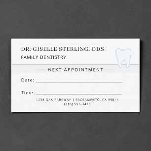 Carte de rendez-vous de dentisterie familiale Dent