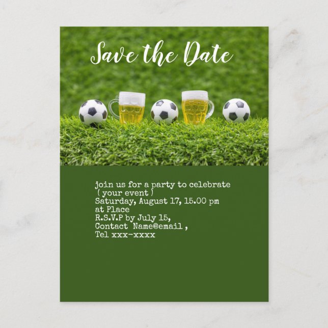 Carte de rendez-vous de football avec carte de fêt (Devant)