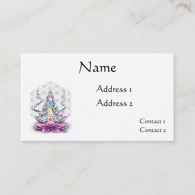 Carte de rendez-vous de la déesse chakra Flower li (Devant)