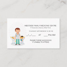 Carte de rendez-vous de médecin de famille et d'en