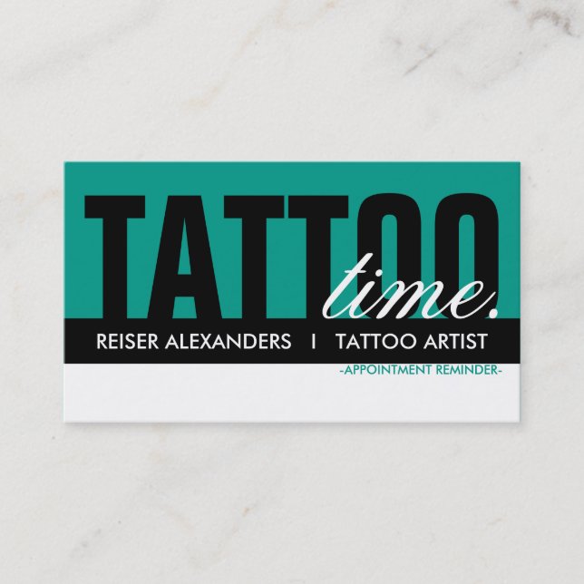 carte de rendez-vous de temps de tatouage (Devant)
