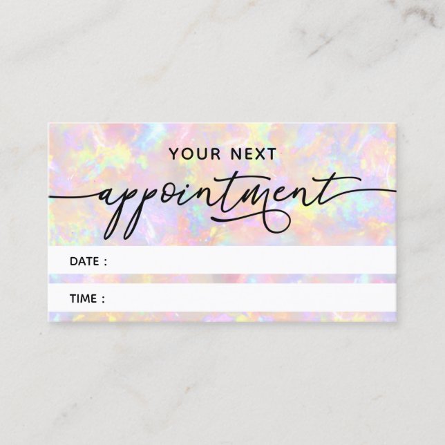 carte de rendez-vous de texture opale rose (Devant)