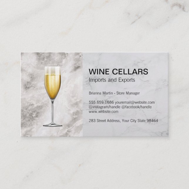 Carte De Rendez-vous Dégustation de vin | Sommelier | Marbre (Devant)