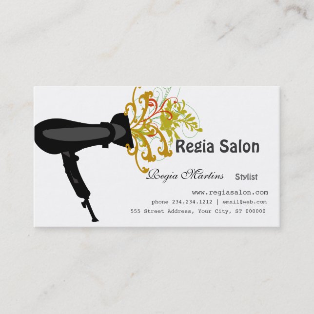 Carte De Rendez-vous Dénommer des esthéticiens de sèche-cheveux de (Devant)