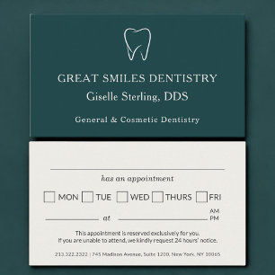 Carte de rendez-vous dentaires de bureau de dentis