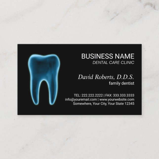 Carte De Rendez-vous Dental Xray Dentist Clinic Nomination (Devant)