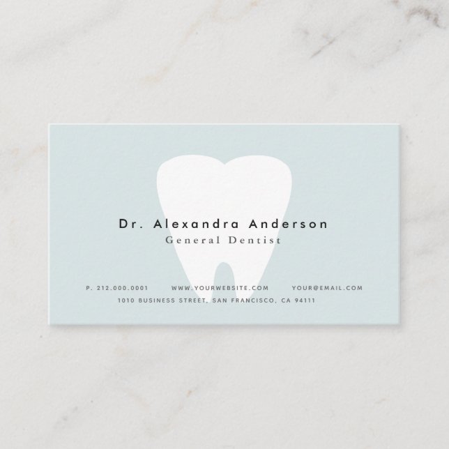 Carte de rendez-vous Dentist Modern Light Blue (Devant)