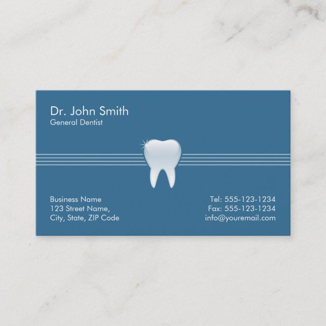 Carte De Rendez-vous Dentiste Bleu brillant Dentiste Dentaire dentaire (Devant)