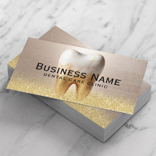Carte De Rendez-vous Dentiste Moderne Tooth Stylish Gold Dental Cliniqu
