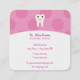 Carte De Rendez-vous Dentiste rose pour enfants   Dentiste pédiatrique