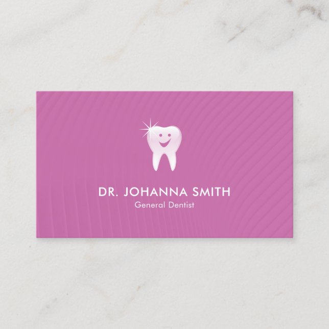 Carte De Rendez-vous Dentiste rose Souriant Dentaire dentaire (Devant)