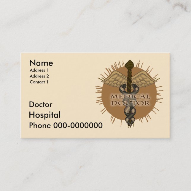 Carte De Rendez-vous Docteur Caduceus (Devant)
