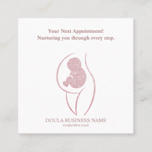 Carte De Rendez-vous Doula Grossesse Minimaliste Mère Bébé