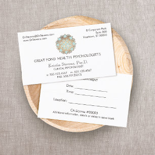 Carte de rendez-vous du conseiller en santé Lotus 