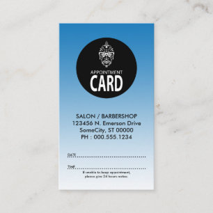 carte de rendez-vous du crâne punk barber