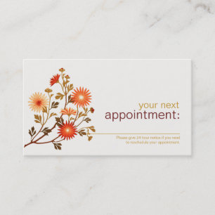 Carte de rendez-vous du salon de beauté florale mi