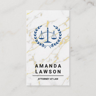 Carte De Rendez-vous Échelles de justice Avocat MARBRE BLANC