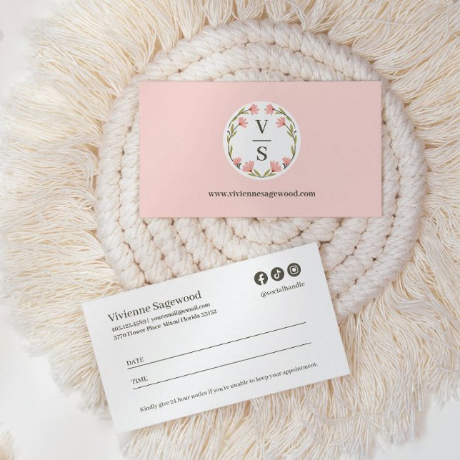 Carte De Rendez-vous Elegant Botanical Monogram Crest Photo (Créateur téléchargé)