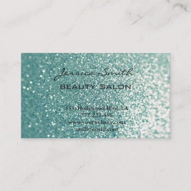 Carte de rendez-vous élégant chic faux glittery (Devant)