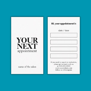 Carte De Rendez-vous Élégant minimal noir blanc gras