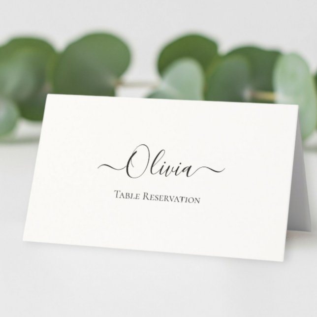 Carte De Rendez-vous Elegant Personalized Wedding Place Card –  Simple  (Créateur téléchargé)