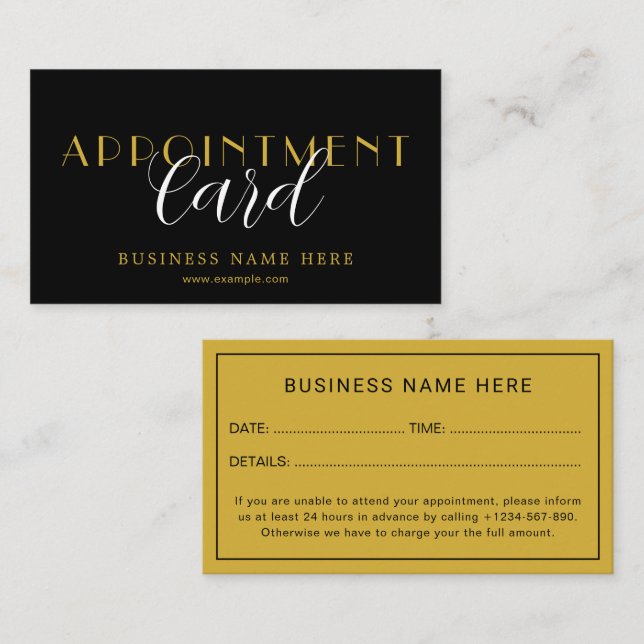 Carte De Rendez-vous Elegant Professional Appointment Card Design (Devant / Derrière)