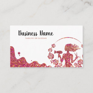 Carte De Rendez-vous Elégant Rose Parties scintillant or Floral Coiffeu
