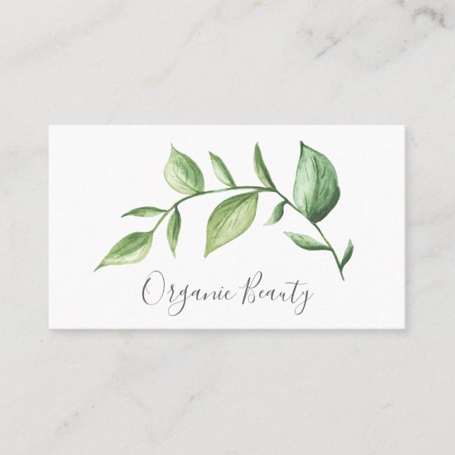 Carte De Rendez-vous Elégant Salon de Beauté Simple et Verdure (Devant)