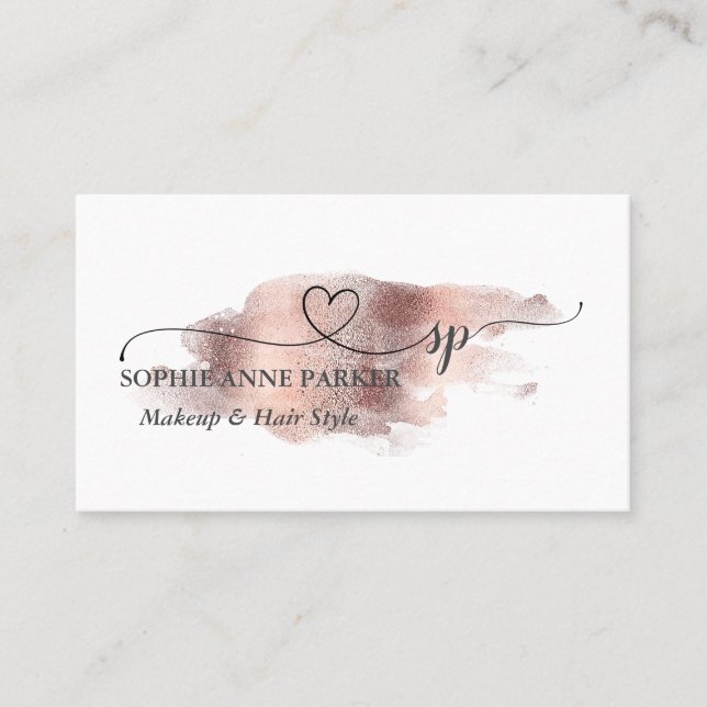 Carte De Rendez-vous Élégante calligraphie Or Monogramme professionnel (Devant)