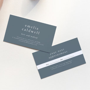 Carte De Rendez-vous EMELIA Minimal Blue Rustic Small Business Rappel