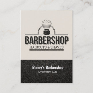 Carte de rendez-vous en cuir Barshop