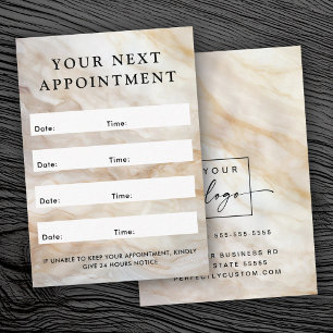 Carte de rendez-vous en marbre vertical logo