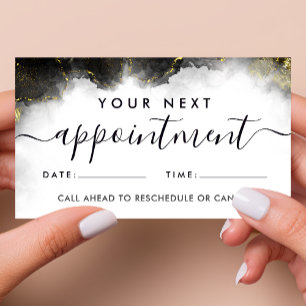 Carte De Rendez-vous Encre aquarelle liquide d'art moderne noir et or