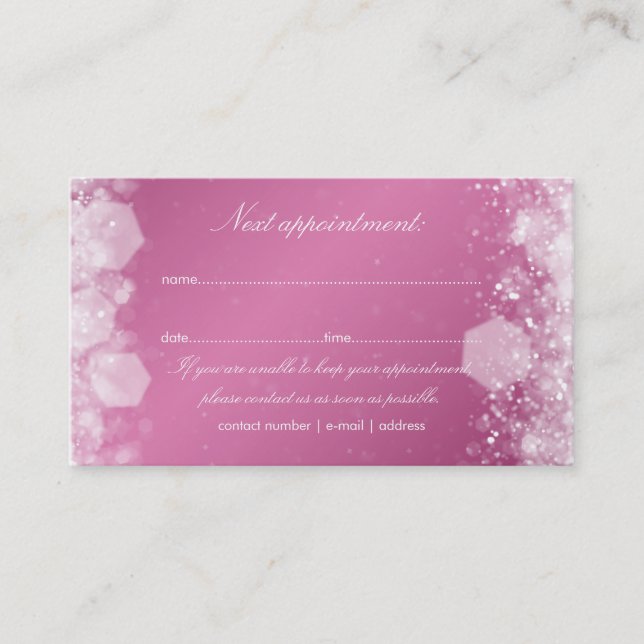 Carte De Rendez-Vous Étincelante Rose De Nuit (Devant)