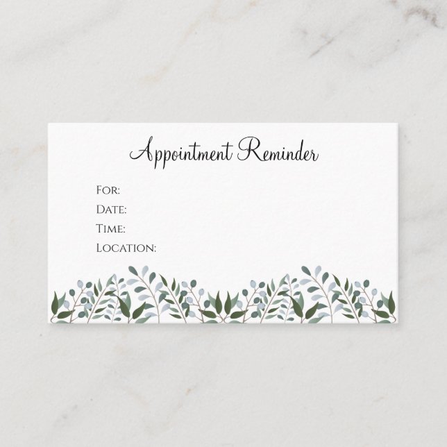 Carte De Rendez-vous Eucalyptus Vert Floral (Devant)