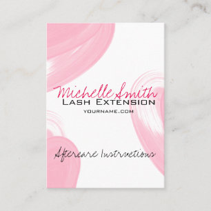 Carte De Rendez-vous Extensions Lash Instructions de suivi Typographie
