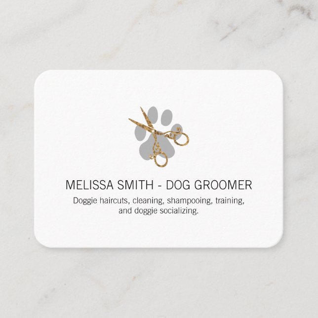 Carte De Rendez-vous Fancy Shears Chien Groomer (Devant)
