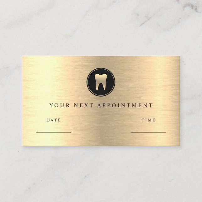 Carte De Rendez-vous Faux Gold Dental (Devant)