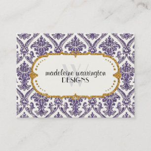 Carte De Rendez-vous Faux Gold Parties scintillant Damask Floral Patal